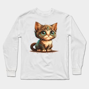 Cute Cat Gifts for kitten lovers Colorful Art Kitty Adoption Long Sleeve T-Shirt